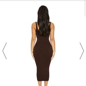 Naked Wardrobe Dark Chocolate Midi Dress